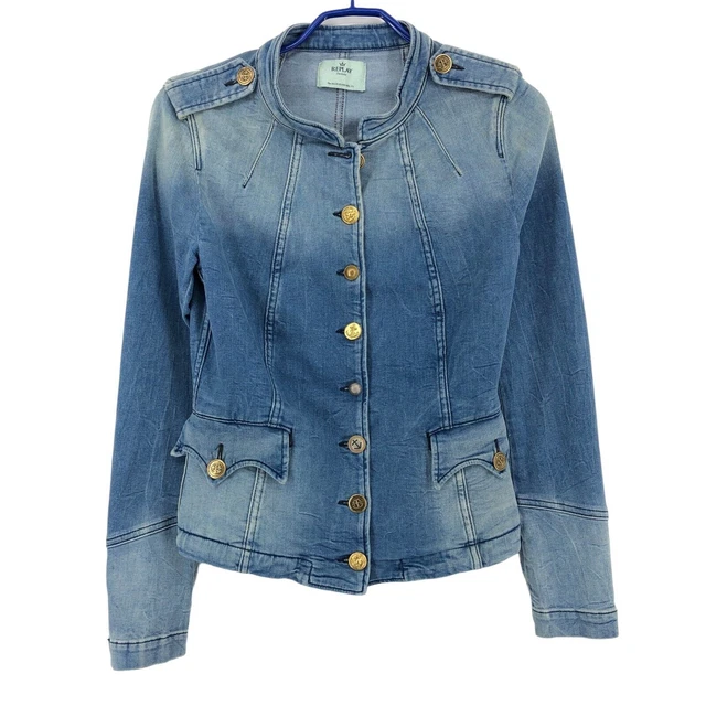 Veste Jean Femme Replay Taille S - Croppée, Délavée, Manches Longues - Coton - Neuf Avec étiquettes