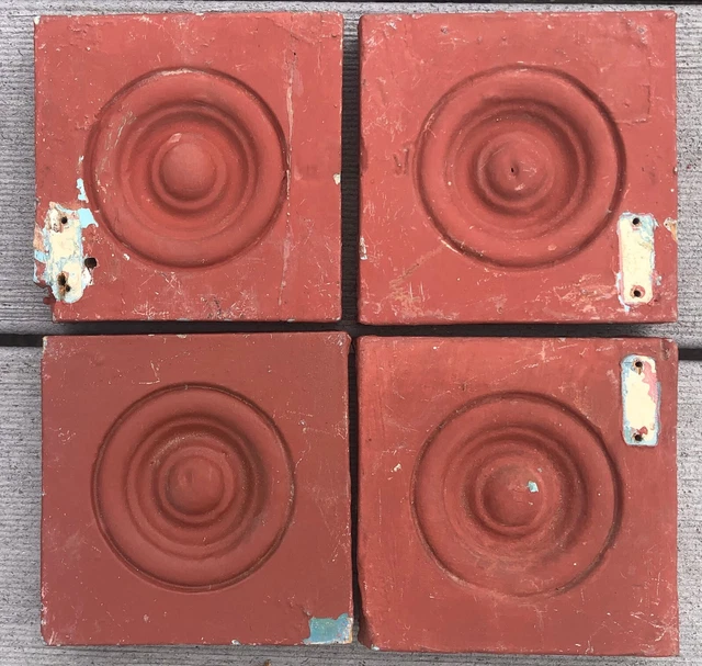 Antique Victorian Rosette Trim Blocks Molding Architectural Salvage Vintage