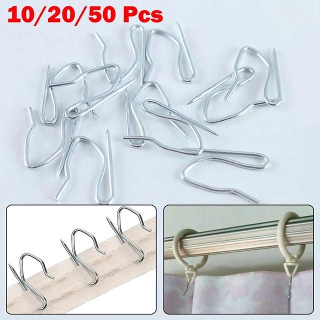 Lot De 30 Crochets De Rideau En Acier Inoxydable Robuste - Crochets Métalliques à Dents Profondes Pour Rideaux à Plis Tapissiers