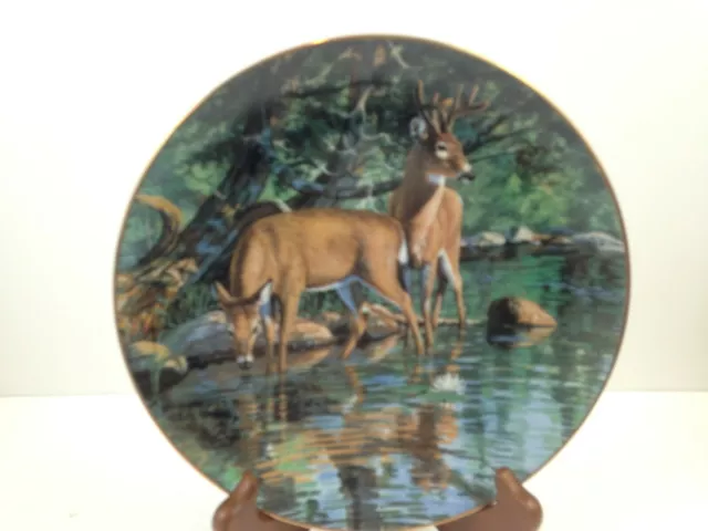 Friends of the Forest VELVET REFLECTIONS Deer Plate Bruce Miller  Danbury   t24