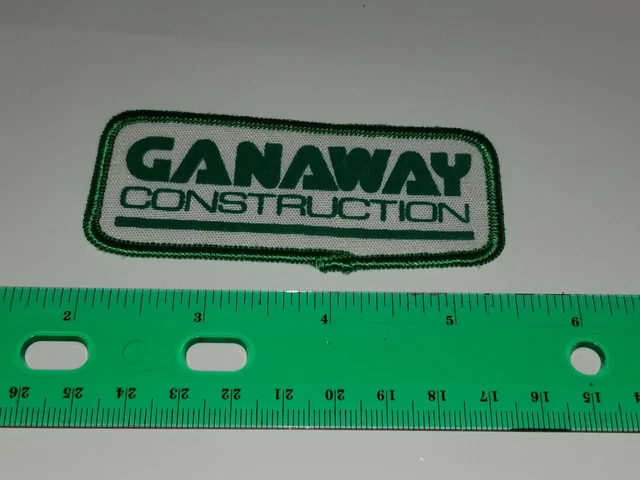 GANAWAY CONSTRUCTION Work Shirt/Hat 3" PATCH - Green/White Clothes Patch