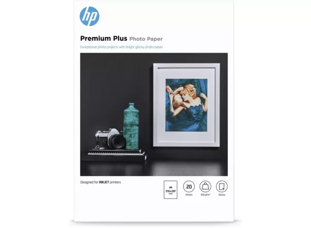 Papier photo A4 brillant HP Premium Plus - 20 feuilles