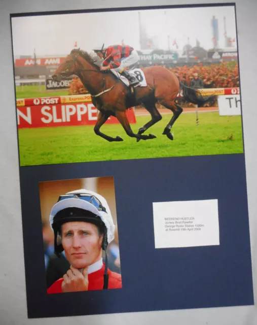 #T100.   2008 Brad Rawiller Horse Racing Photos On Dark Blue Backing