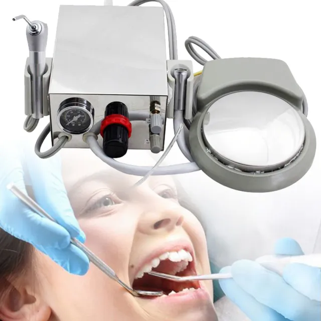 Dental Portable Air Turbine Unit 2 hole 3-Way Syringe work with Air Compressor