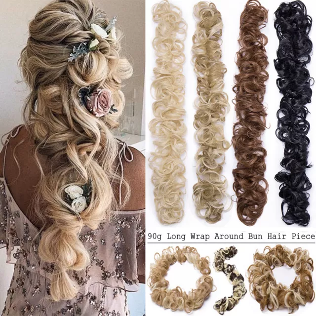 100% WIE ECHTHAAR Dutt Hair Bun Haargummi Zopf Haarknoten Scrunchie Haarteil DE