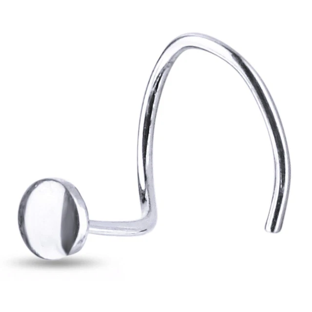 925 Sterling Silber Schlicht Rund Form Trendy Nase Nadel Für Damen & Mädchen