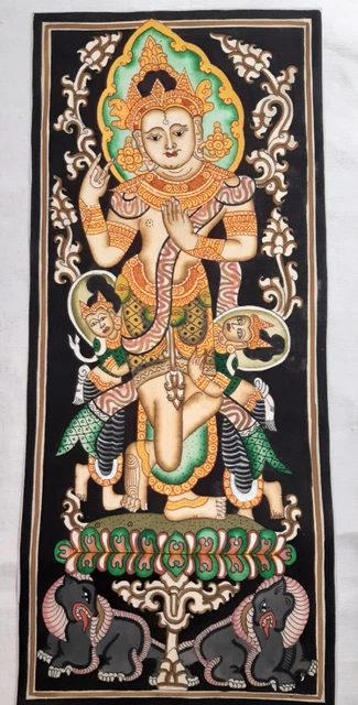 Bild Buddha handgemalt auf Stoff Bali ca. 46x20cm hohe Qualität