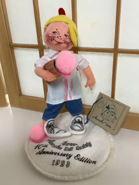 Vintage Annalee Doll Society Ice Cream Kid 10th Anniversary Edition Logo Kid