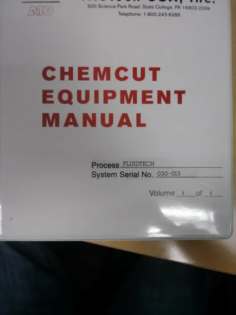 Chemcut  equipment manual process fluidtech system serial no. 030-013