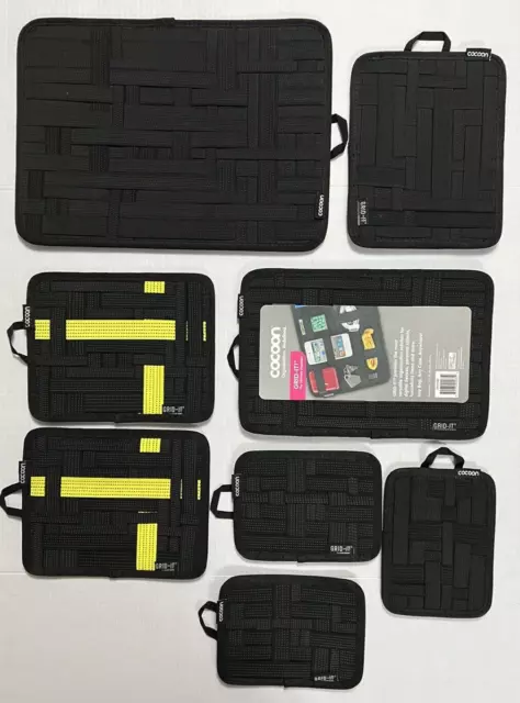 Lot of 8 Cocoon GRID-IT Accessory Organizers CPG51BK CPG10BK CPG7BK & CPG4BK