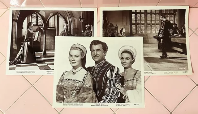 3 Vintage Publicity Photos MGM 1953 YOUNG BESS Simmons Granger Kerr Laughton