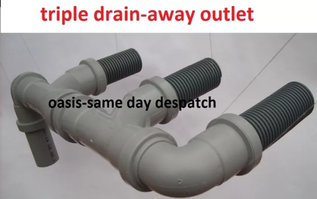 Triple Waste Easy Drain Away Water Outlet Hose/Pipe To Wastemaster Hog Caravans