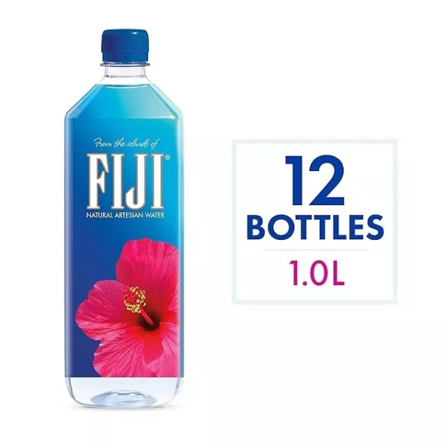 FIJI Natural Artesian Bottled Water 1 Liter / 33.8 Fl Ounce Pack of 12.