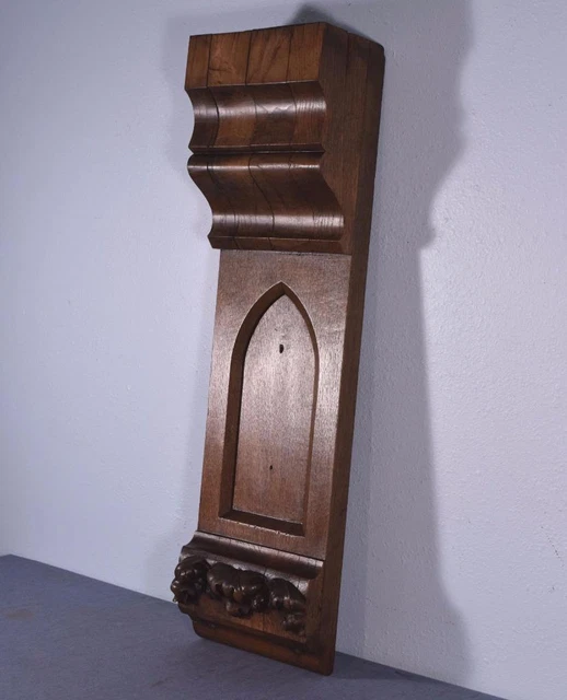 Antique French Gothic Revival Chestnut Wood Corbel/Beam/Pillar