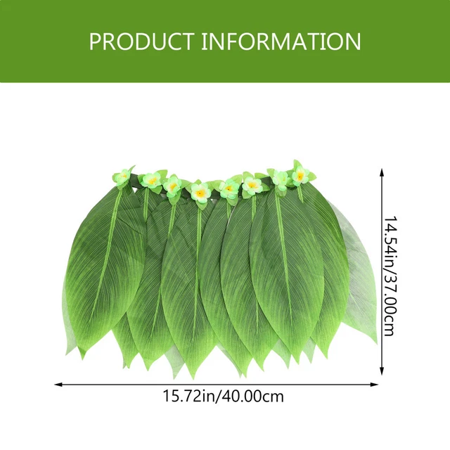 3 Pack Luau Party Supplies Leaf Skirt Hawaiian Decor Green Leaves Decor Aldult 3
