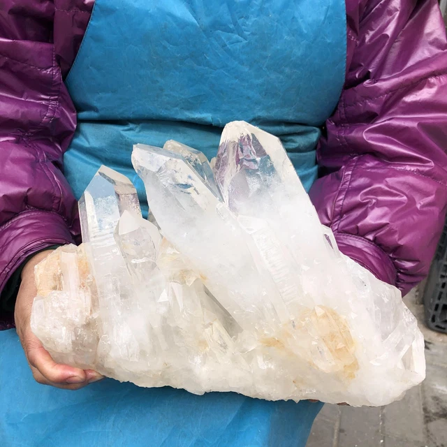 14.89LB Large Natural White Quartz Crystal Cluster Rough Specimen HEALING