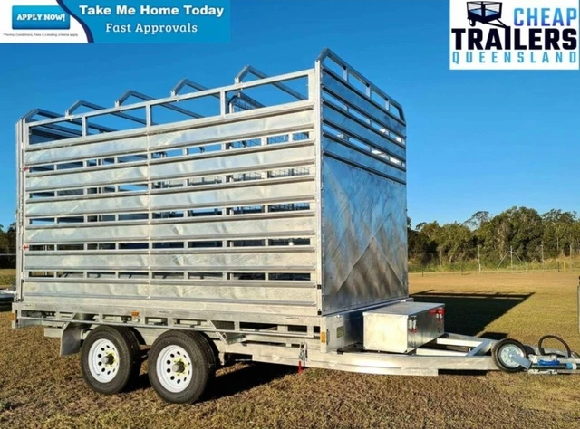 ON SALE! 12x7 Galvanised Flat Top Hydraulic Tipper Cattle Livestock Trailer 3500