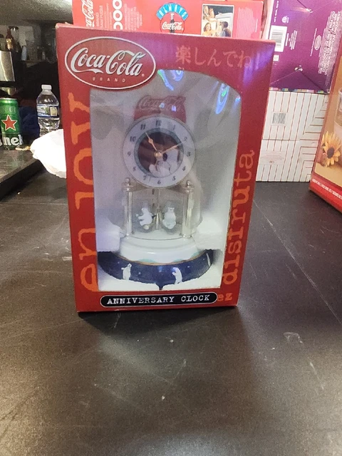 Vintage Coca Cola Anniversary Polar Bear Clock ccm47