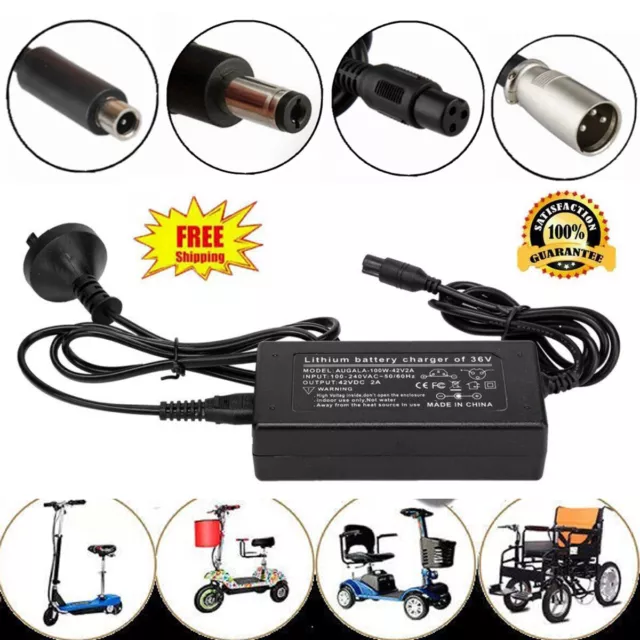 48V 42V Scooter Charger Power Adapter For 36V Li-ion Battery Ebike Electric Bike