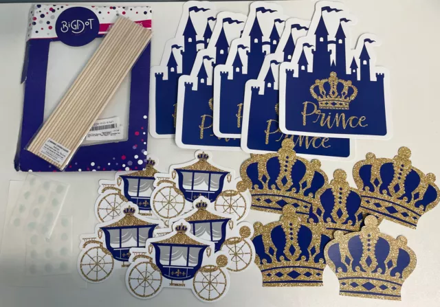 Big Dot Happiness Royal Prince Charming Birthday Baby Decorations 15-Piece OPEN