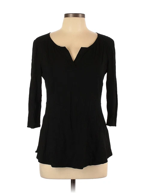 Elana Kattan Women Black Long Sleeve Top L