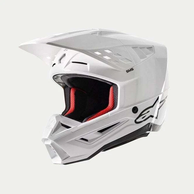 Alpinestars S-M5 *22:06** PLAIN MX Motocross Helmet (White Gloss)