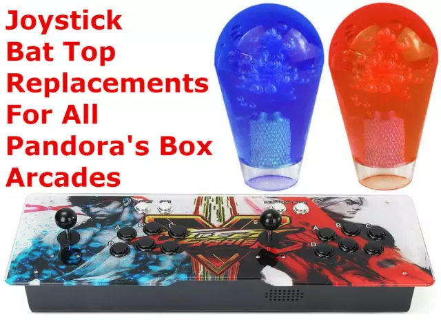 2 Joystick Bat Tops Pandora Box Arcade 4s, 5s, 6s, 7s, 8s, 9s,11s, 12s, + 9D Key