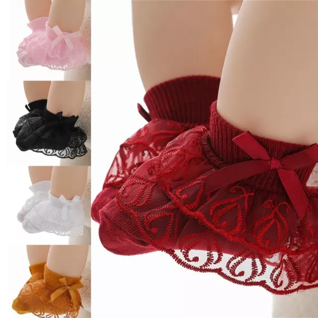 Baby Girl Lace Socks Breathable Ruffle Socks Princess Socks for 0-2Y Infant Girl