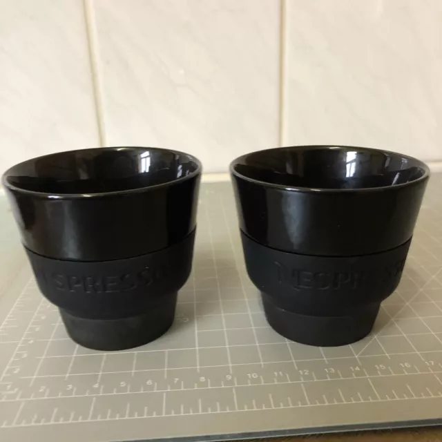 NESPRESSO Touch Black Ceramic/Rubber Coffee Pair Cups - Geckeler Michels