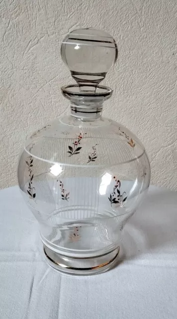 Carafe En Verre  Avec Dorures - Années 50/60