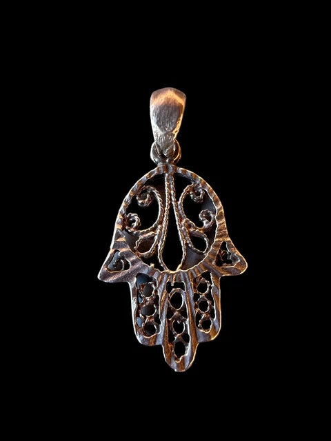 Pendentif En Forme De Main En Argent Massif - Bijou Ancien Ou Occasion Unique - Fabriqué En France