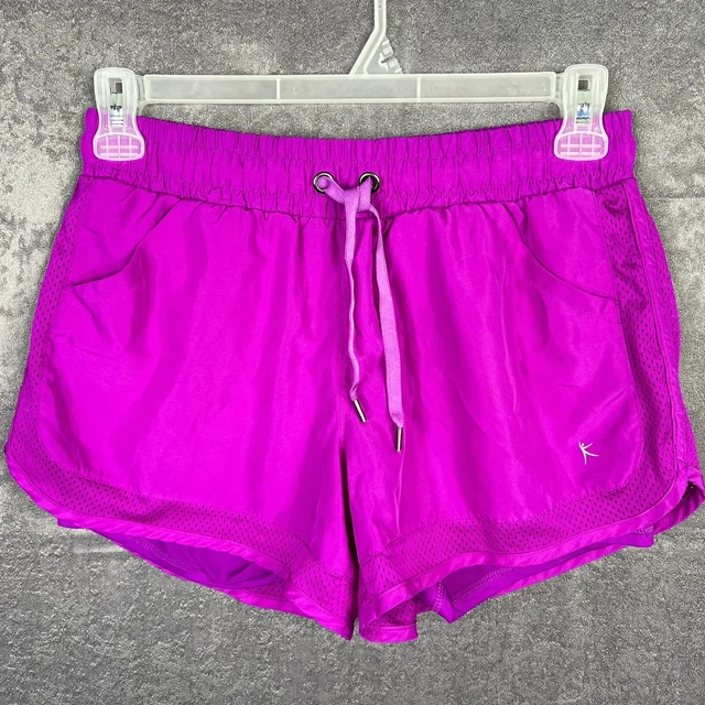 DANSKIN NOW WOMENS Running Shorts Magenta Drawstring Biker Liner M 8-10  (28W) $9.77 - PicClick