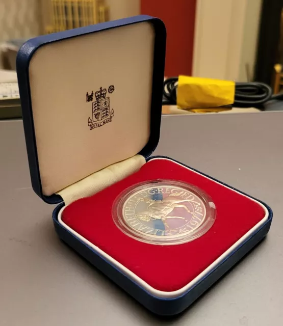 Moneda de Plata Sólida Reina Isabel II Jubileo Antigua Prueba Corona Vintage Esterlina Reino Unido 2