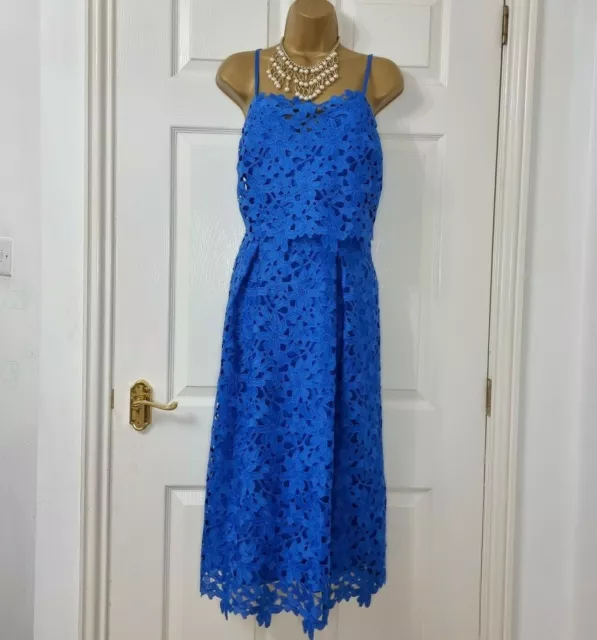 Somerset By Alice Temperley Crochet Lace Dress - Cobalt Blue Overlay / UK 12