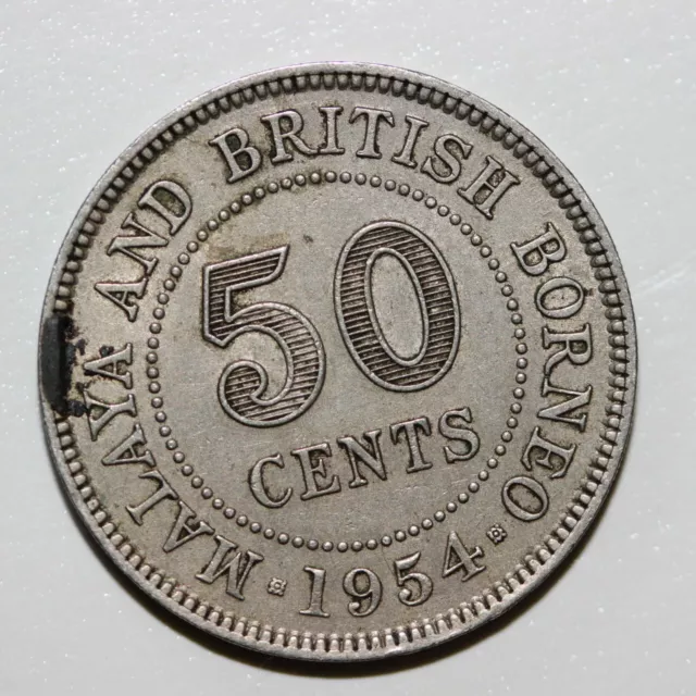 Malaya & British Borneo 50 cent 1954 (JF/R95)