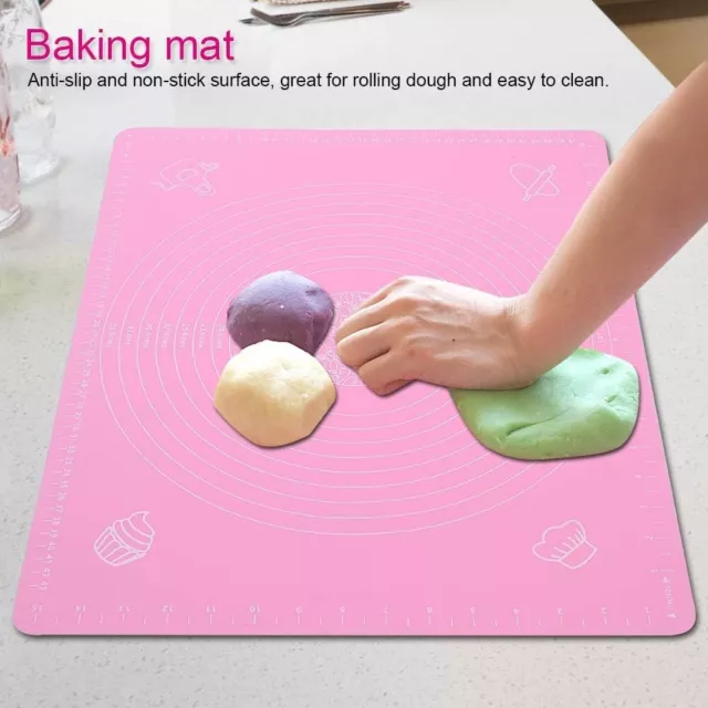 Silicone Mat Rolling Cut Mat Sugarcraft Fondant Pastry Icing Dough Kitchen Tools 2