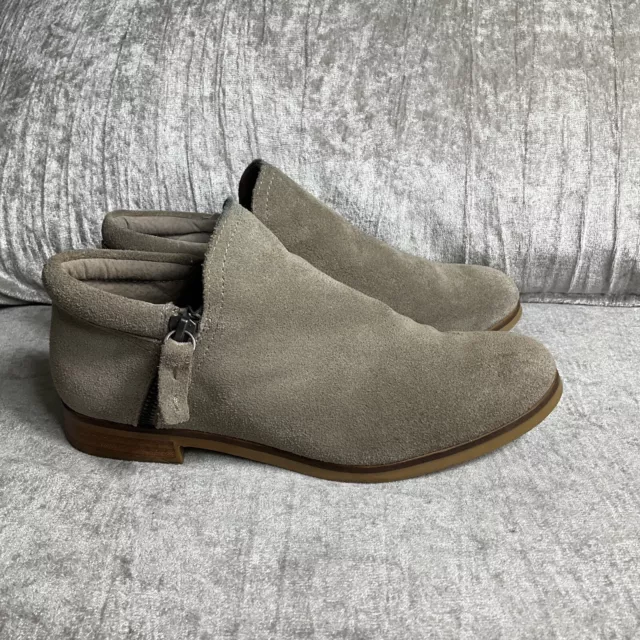 Steve Madden Taupe Tan Connr Leather Suede Ankle Bootie Size 6.5 Side Zip