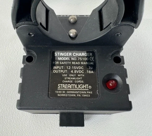 STREAMLIGHT STINGER CHARGER 75100 Car Mount 12V DC Flashlight Adapter ...