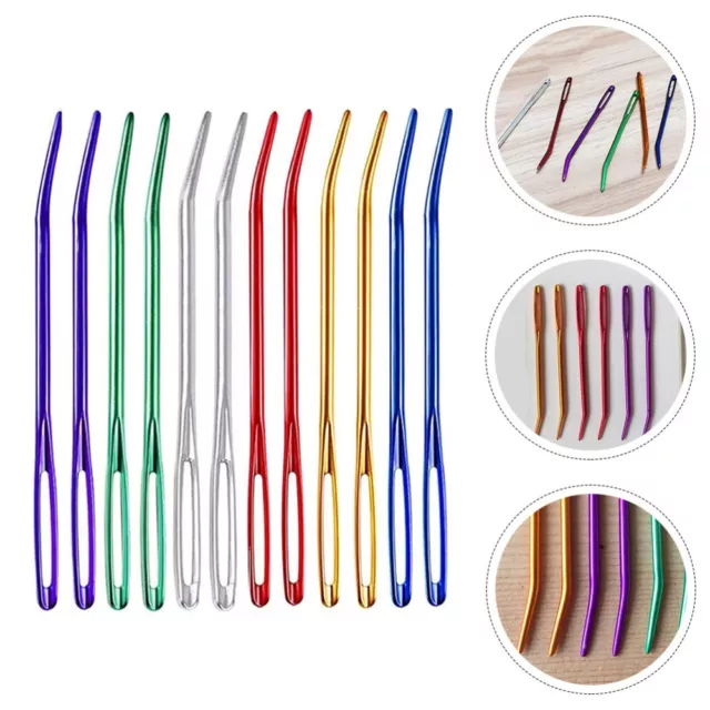 12 Pcs Convenient Yarn Needle Supplies Sewing Crafting Needles Safety Aluminum