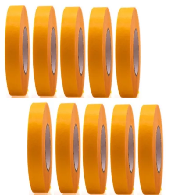 (0,03 EUR/m) 10 Rollen Profi Goldband Kreppband 50 m x 15 mm Malerband Abdeck