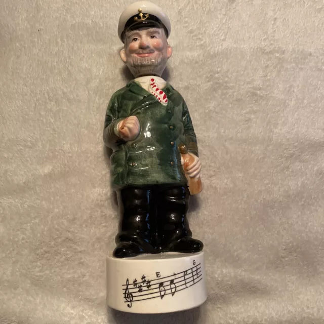 Vintage Ceramic Musical Decanter Sailor - MADE IN JAPAN 11.75" How Dry I Am Tune