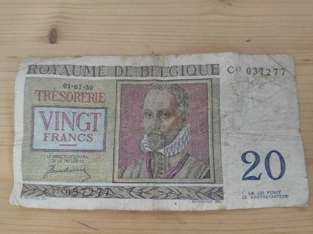 Billet 20 Francs Belge 1950