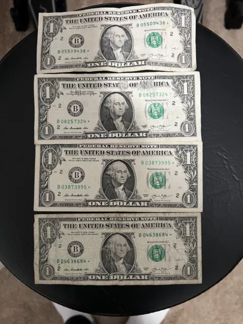 $1, One Dollar Bill Star Note 2013 Duplicate Serial Number Error