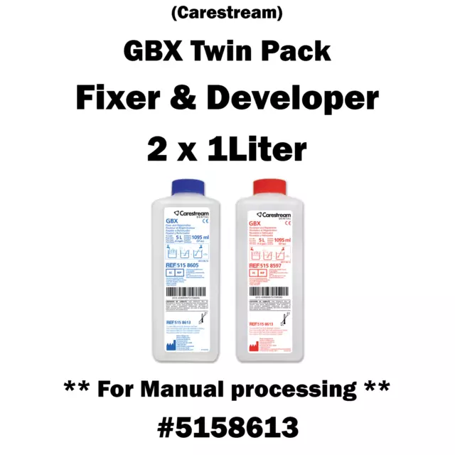 Manual Processing Carestream GBX - Developer and Fixer 2 x 1 Liter