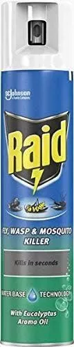 6 X RAID FLY & WASP KILLER SPRAY 300ML Fresh Fragrance