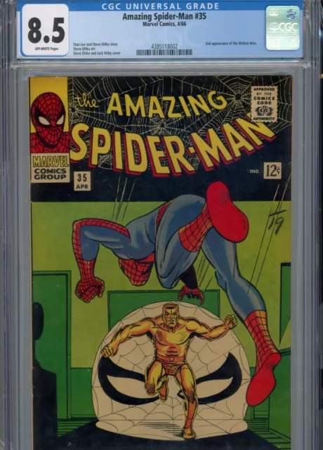 Amazing Spiderman #35 Hi Grade Cgc 2Nd Molten Man Ditko Art And Cover Lee Story