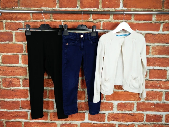 Girls Bundle Age 3-4 Years H&M M&S J Lewis Black Leggings Jeans Cardigan 104Cm