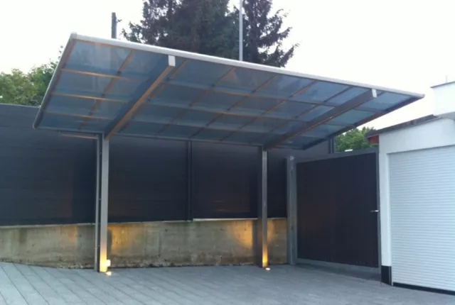 Ximax Design Carport Linea Typ 80 Standard Edelstahl-Look L 4,95 m x B 2,73 m