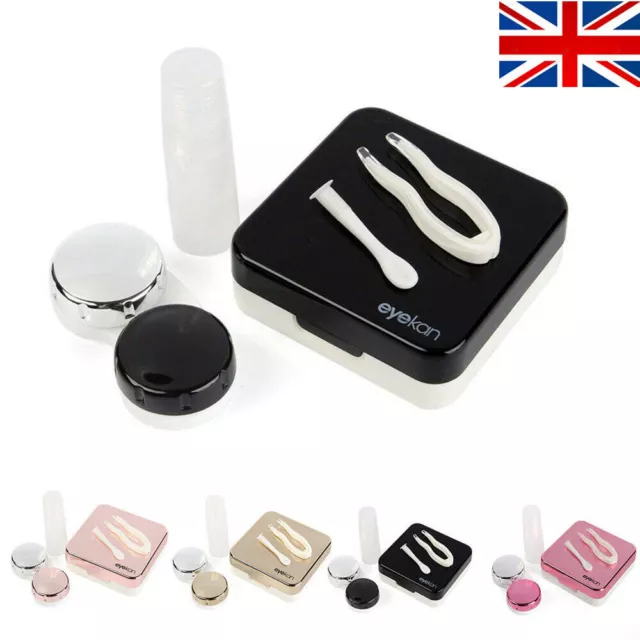 Contact Lens Case Travel Kit Mirror/Tweezers Solution Storage Lenses Bottle Set.