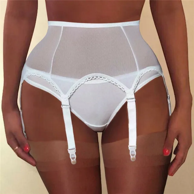 Womens Lingerie Lace Suspende Strap Belt Garter Sexy High Waist 6 Buckles